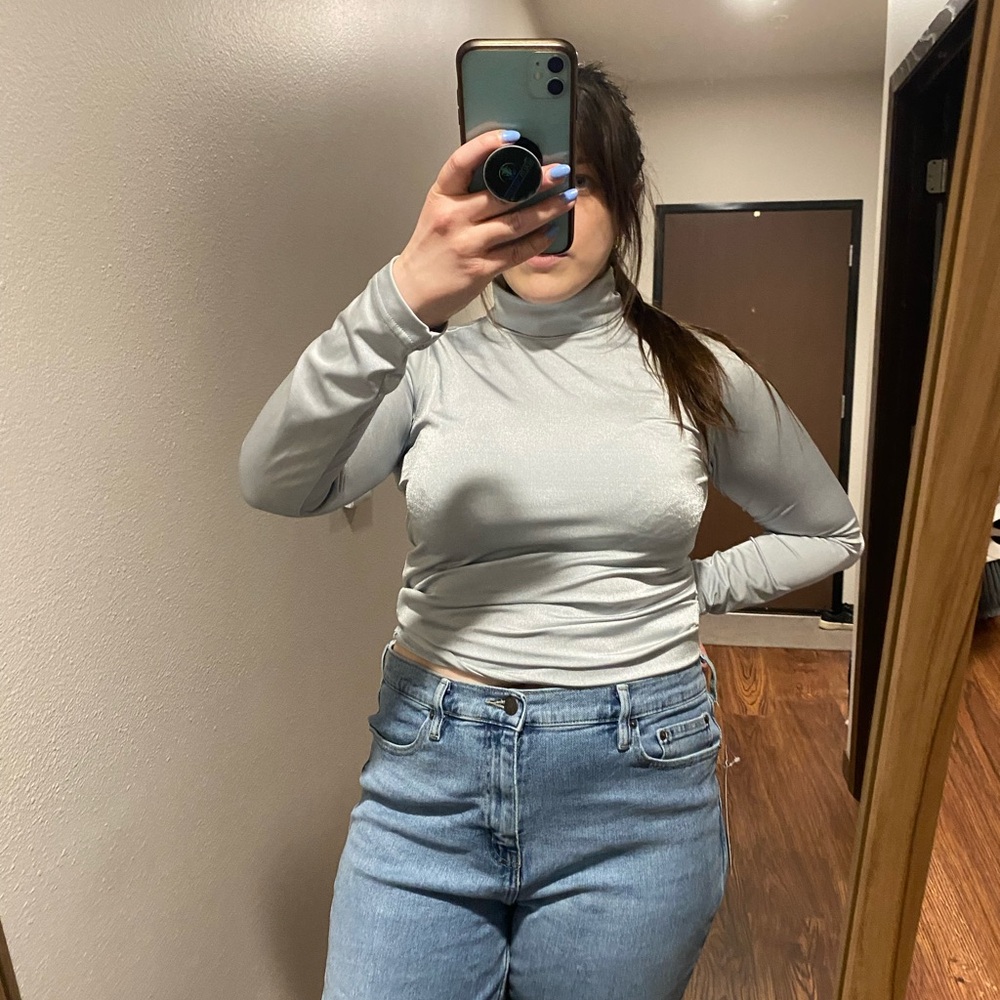 Liz Claiborne Silver long Sleeve Turtleneck
